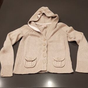 Old Navy Vintage 1994 Beige Hooded Cardigan